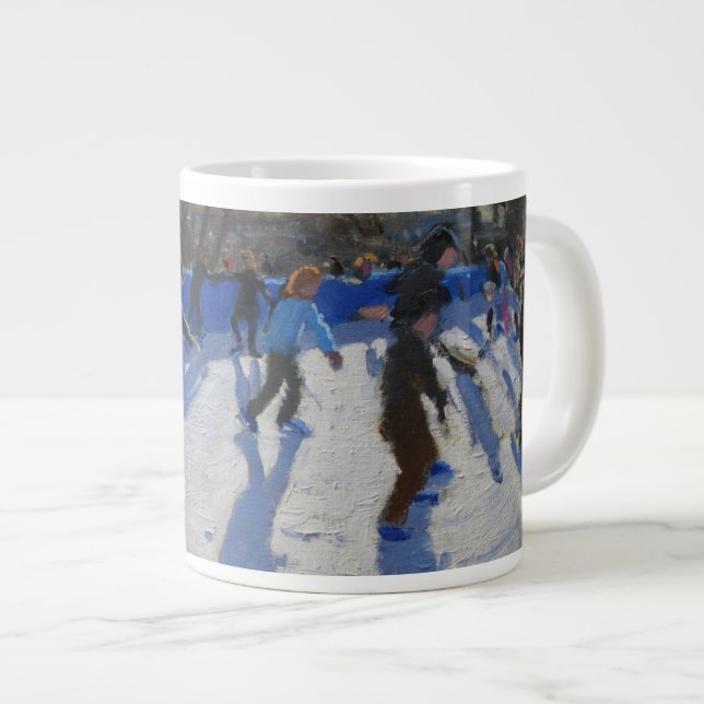 Ice skaters Christmas Fayre Fair Hyde Park Large Coffee Mug (Front Right)