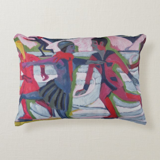Ice Skaters Decorative Cushion (Front)