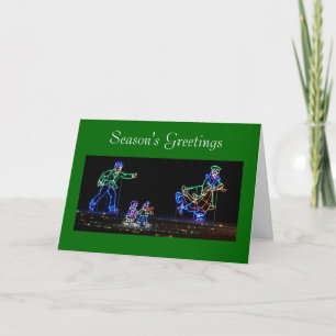 Ice Skaters Light Display for Christmas Holiday Card