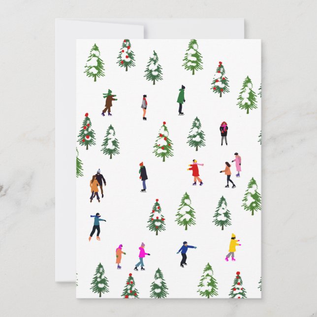 Ice Skaters Pine │ ice skating christmas winter  Invitation (Front)