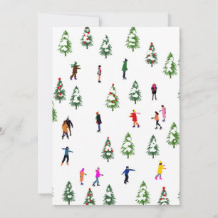 Ice Skaters Pine │ ice skating christmas winter  Invitation