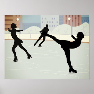 ice skaters'  poster
