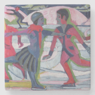 Ice Skaters Stone Coaster