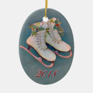 Ice Skates 2018 Ceramic Tree Decoration