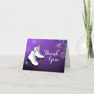 Ice Skates and Snowflakes Thank You Card