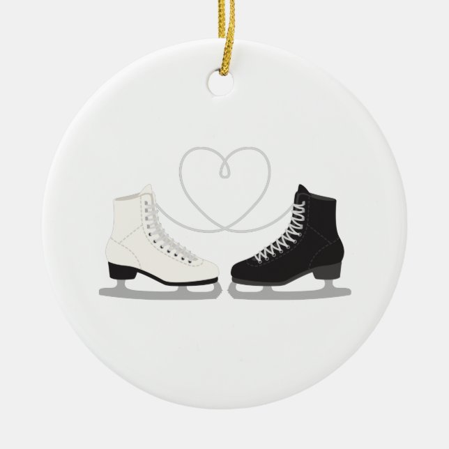 Ice Skates Ceramic Ornament (Front)