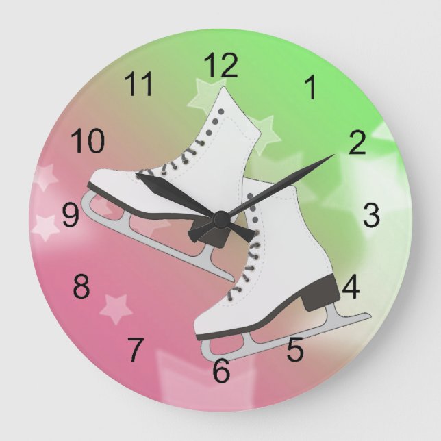 Ice Skates Design Wall Clock (Front)