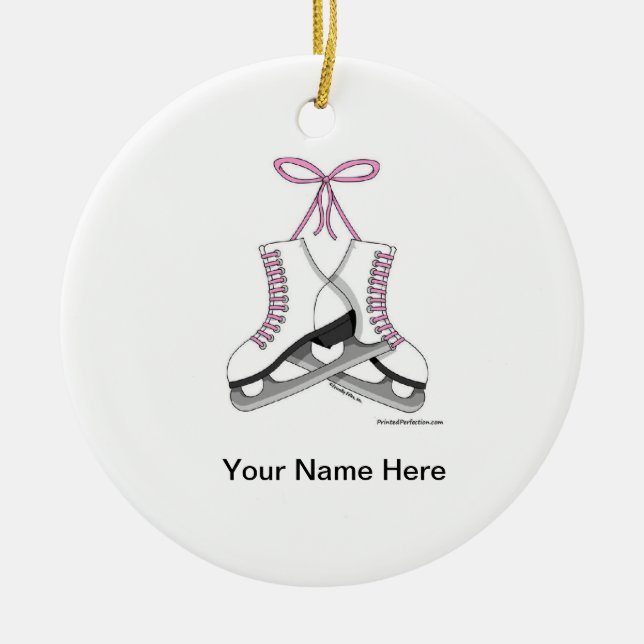 Ice Skates - Female Ceramic Ornament (Front)