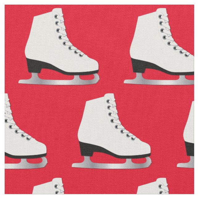 Ice Skates Figure Skating Rink Red Fabric (Close Up)