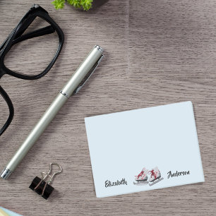 Ice skates light blue figure skating post-it notes