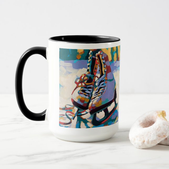 Ice skates Painting - Gift for Holiday Mug (With Donut)