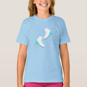Ice Skates Pair Cute Figure Skating Blue T-Shirt