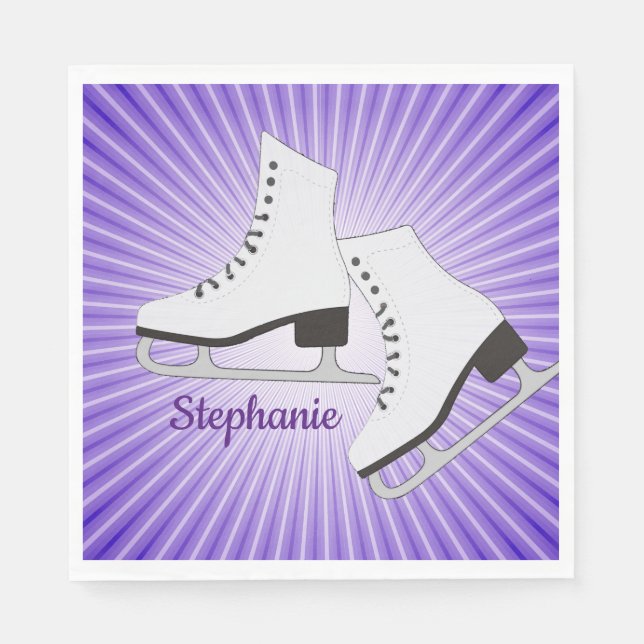 Ice Skates Paper Party Napkin (Front)