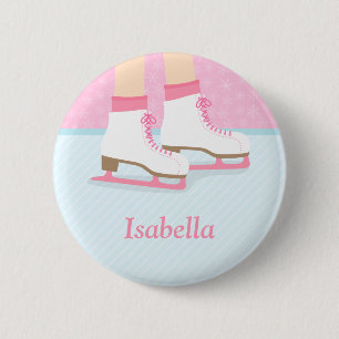Ice Skates Skating Rink For Girls 6 Cm Round Badge