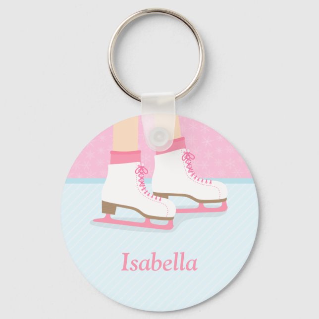 Ice Skates Skating Rink For Girls Key Ring (Front)