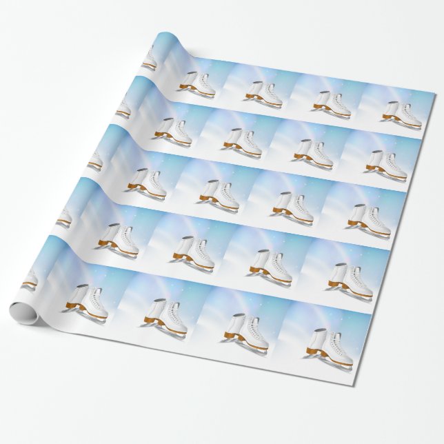 Ice Skates Wrapping Paper (Unrolled)