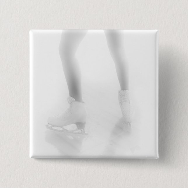 Ice skating 15 cm square badge (Front)