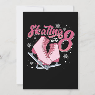 Ice Skating 8th Birthday Girl 8 Years Old Invitation