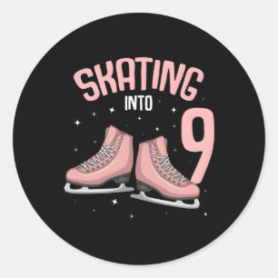 Ice Skating 9Th 9 Years Classic Round Sticker