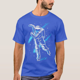Ice Skating Astronaut Ice Skates Funny Ice Skater T-Shirt