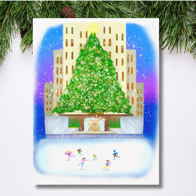 Ice Skating At Rockefeller Centre  Postcard (Creator Uploaded)