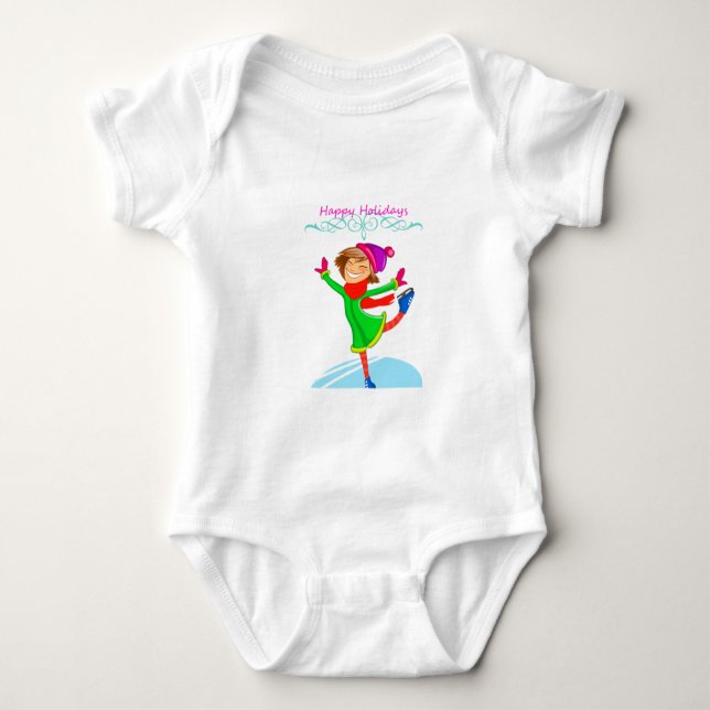 Ice skating baby jersey bodysuit. bodysuit (Front)