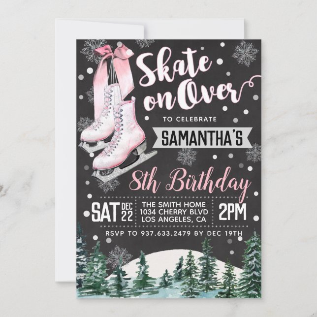 Ice Skating Birthday Invitation (Front)