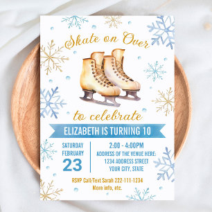 Ice skating birthday invitation