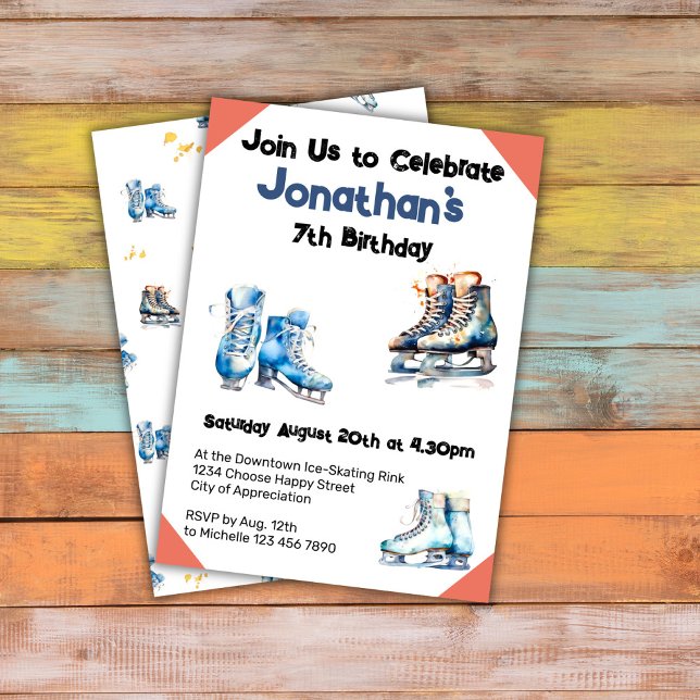 Ice Skating Birthday Invitation - Ice Hockey Party (Creator Uploaded)