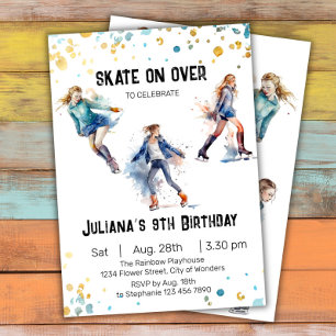 Ice-Skating Birthday Invitation, Ice Skating Party Invitation