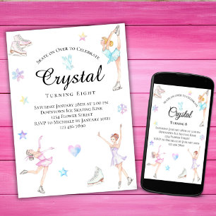 Ice Skating Birthday Invitation, Ice-Skating Party Invitation