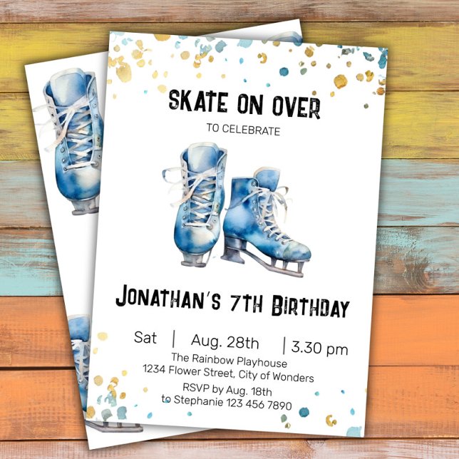 Ice Skating Birthday Invitation, Ice-Skating Party Invitation (Creator Uploaded)