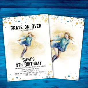 Ice-Skating Birthday Invitation, Ice Skating Party Invitation
