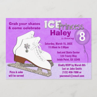 Ice Skating Birthday Invitation PURPLE IcePrincess