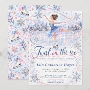 Ice Skating Birthday Party Invitation