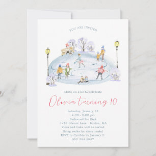 Ice Skating Birthday Party Invitation
