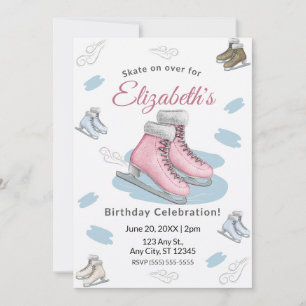 Ice Skating Birthday Party Invitation