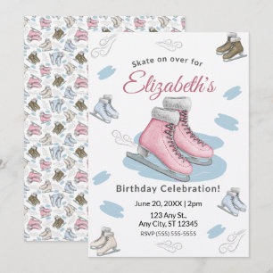 Ice Skating Birthday Party Invitation