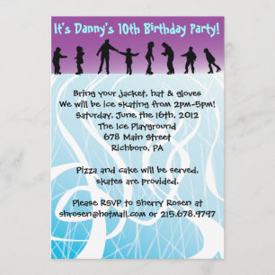 ICE SKATING birthday Party Invitation