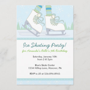 Ice Skating Birthday Party Invitations