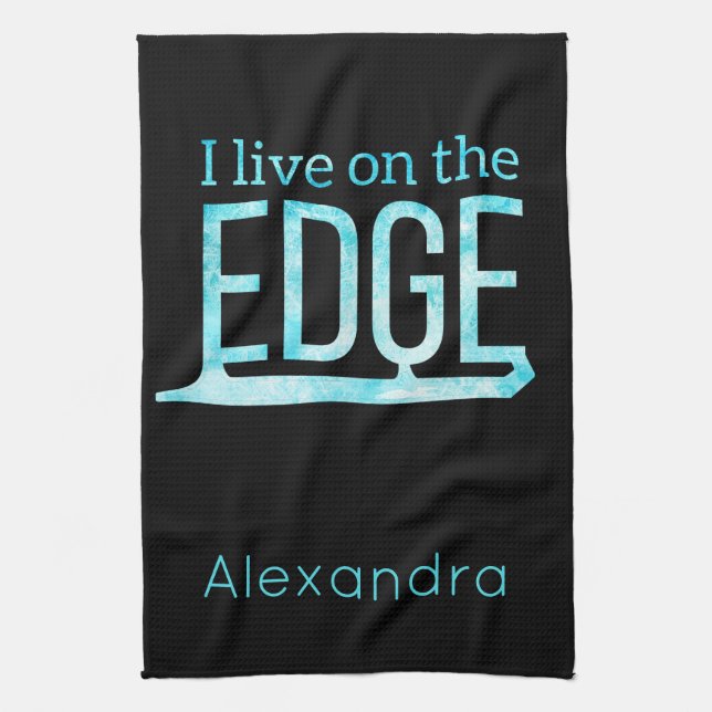 Ice skating blade Towel live on edge frozen blue (Vertical)