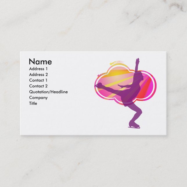 Ice Skating Business Card - Customisable! (Front)