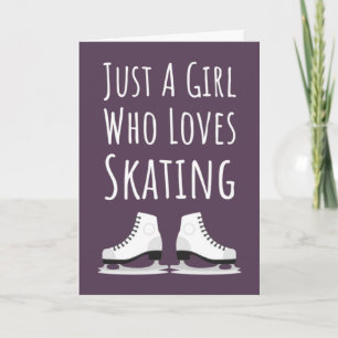 Ice Skating Cards Girl Pink Cute Girly For Kids