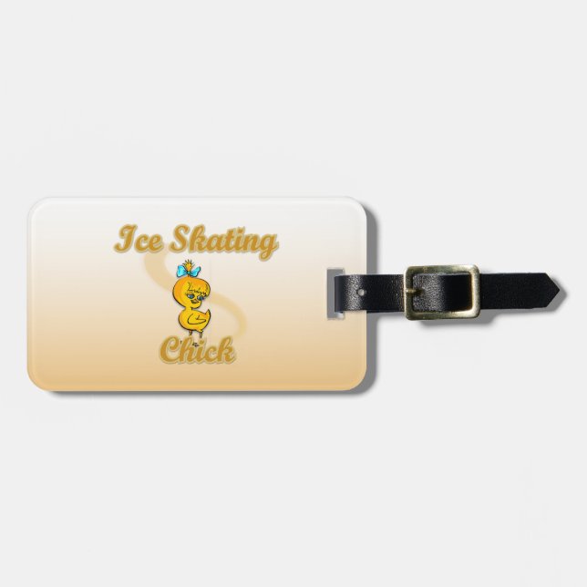 Ice Skating Chick Luggage Tag (Front Horizontal)