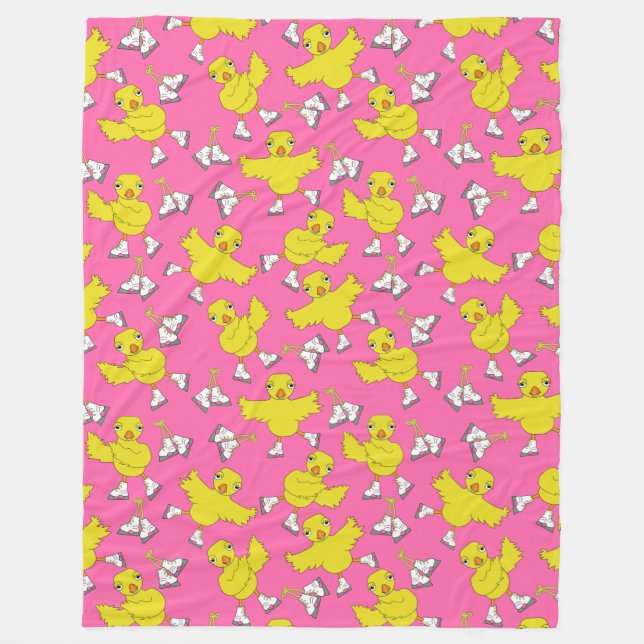 Ice Skating Chick Skates Pattern Fleece Blanket (Front)