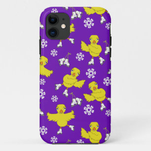 Ice Skating Chick Snowflake Pattern iPhone 11 Case