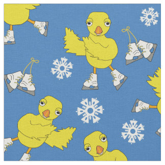 Ice Skating Chick Snowflake Pattern Fabric