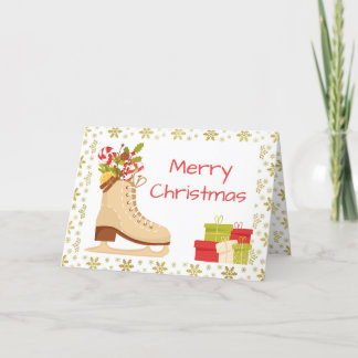 Ice skating Christmas card - Traditional skates