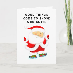 ice skating Christmas Holiday Card
