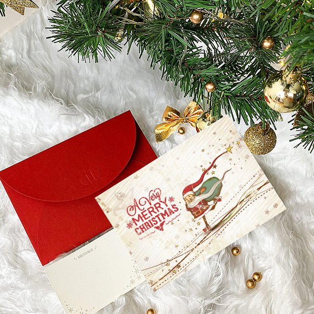 Ice Skating Christmas Santa Claus Holiday Card (Creator Uploaded)